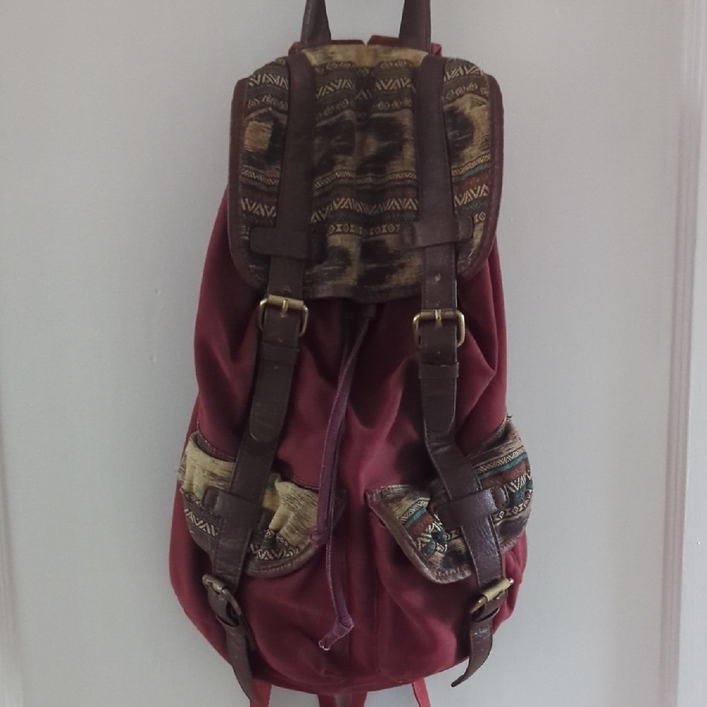 ASOS Burgundy and Brown Backpack